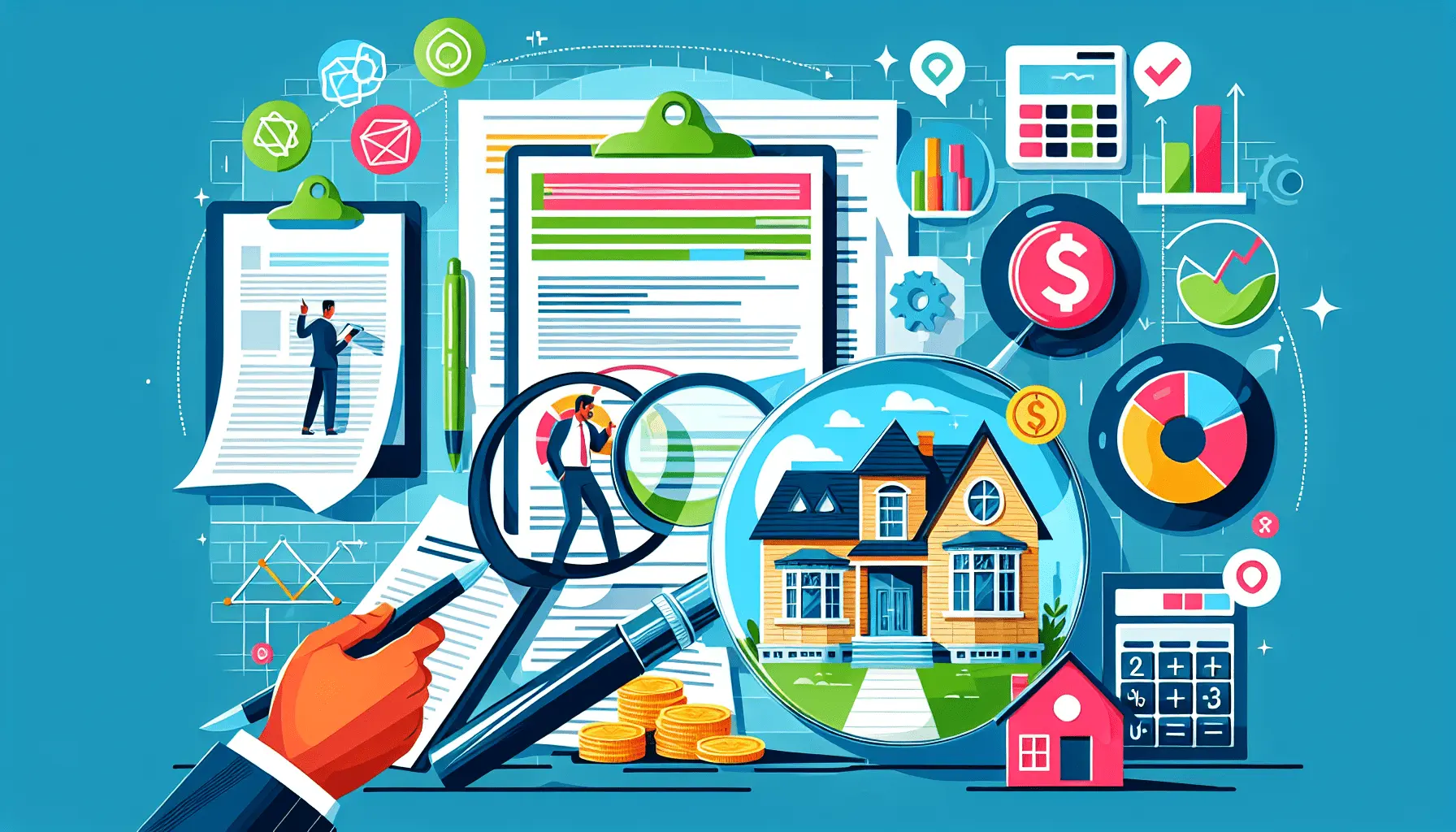 An illustration depicting the due diligence process in real estate, highlighting its importance in making sound investments.