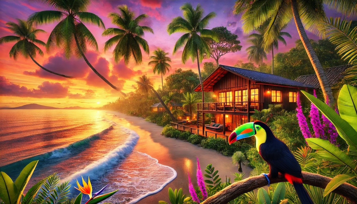 Illustration representing beachfront concession property in Costa Rica