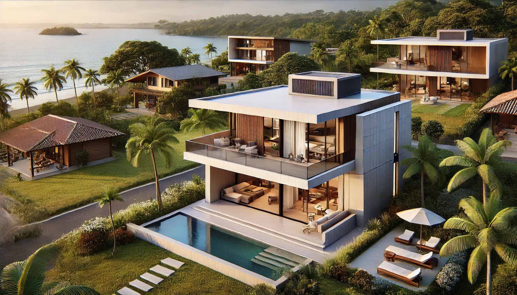 Illustration of an ocean view luxury home at Ladera del Mar in Costa Rica